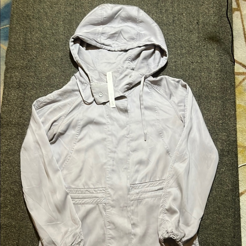 Lululemon City Stroll Jacket Tencel Silverscreen Light Gray Hooded sz 4 Like New - Picture 3 of 13